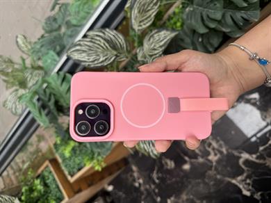Magsafe Özellikli Renkli Mika İphone Telefon Kılıfı Pembe