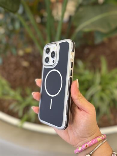 Magsafe Uyumlu Renkli İphone Telefon Kılıfı Siyah