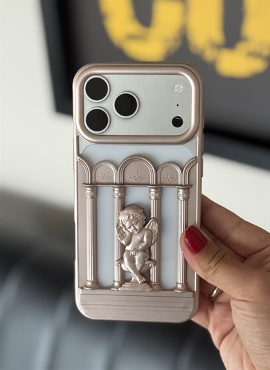 Melek Detaylı İphone Telefon Kılıfı Rose