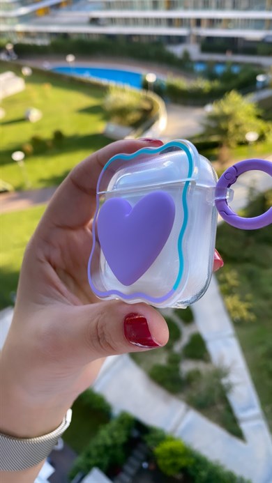 Mor Kalpli Silikon Airpods Kılıfı