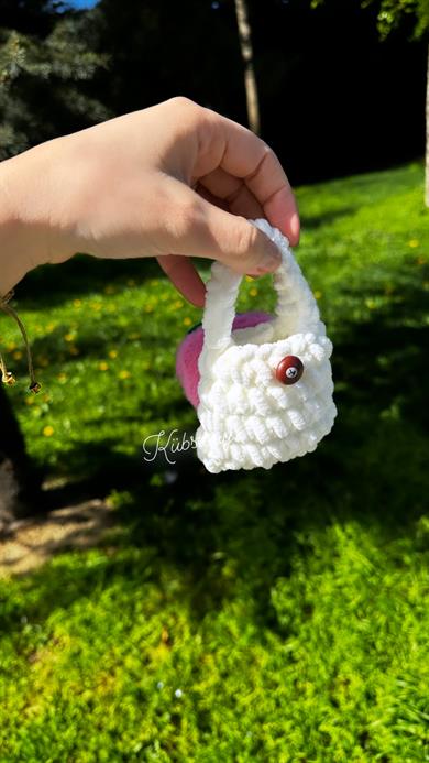 Örgülü Airpods Çantası Çilek