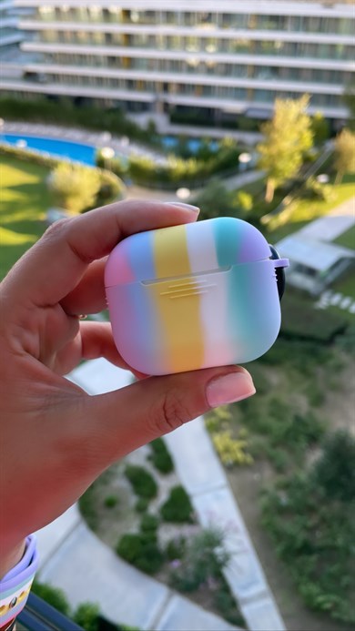 Pembe Çizgili Airpods Kılıfı