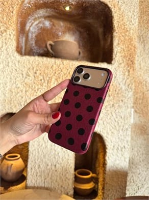 Puantiye İphone Telefon Kılıfı Cherry