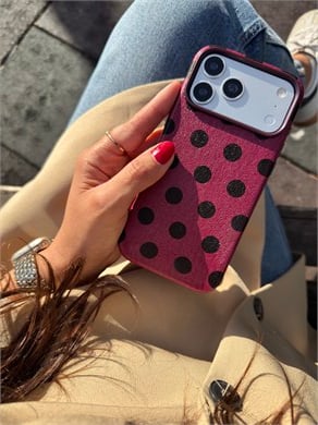 Puantiye İphone Telefon Kılıfı Cherry