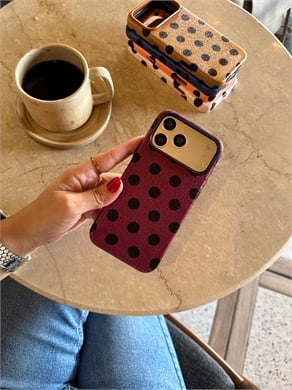 Puantiye İphone Telefon Kılıfı Cherry