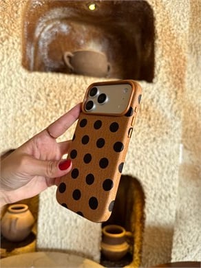 Puantiye İphone Telefon Kılıfı Kahverengi