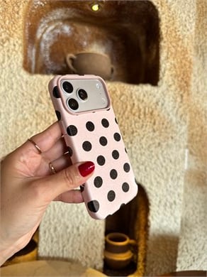 Puantiye İphone Telefon Kılıfı Pembe
