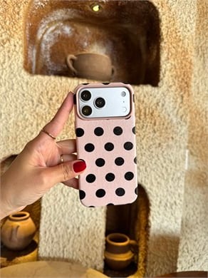Puantiye İphone Telefon Kılıfı Pembe