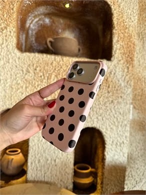 Puantiye İphone Telefon Kılıfı Pembe
