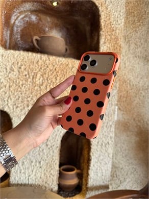 Puantiye İphone Telefon Kılıfı Turuncu