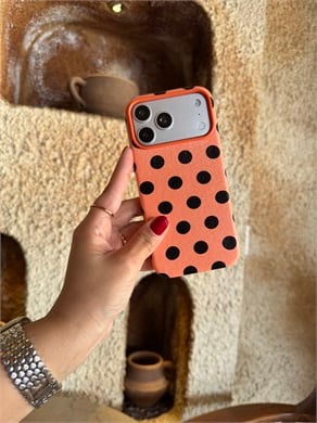 Puantiye İphone Telefon Kılıfı Turuncu