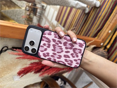 Puffer Leopar İPhone Telefon Kılıfı Pembe 