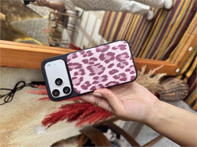 Puffer Leopar İPhone Telefon Kılıfı Pembe 