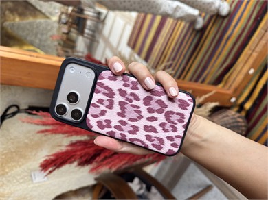 Puffer Leopar İPhone Telefon Kılıfı Pembe 