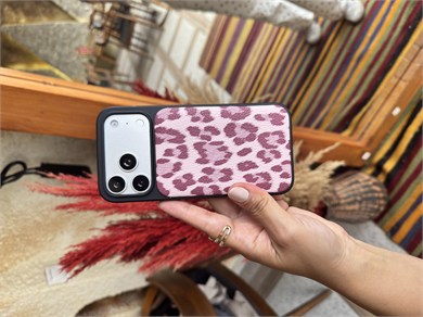 Puffer Leopar İPhone Telefon Kılıfı Pembe 