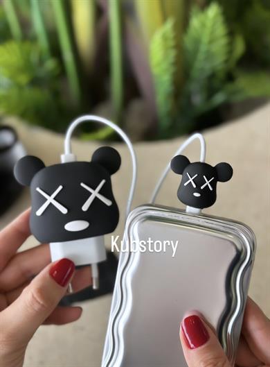 Şarj Başlığı Koruyucu Kaws Siyah