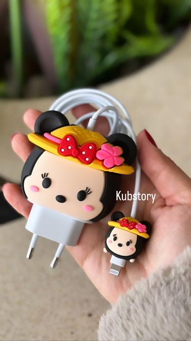 Şarj Başlığı Koruyucu Süslü Minnie