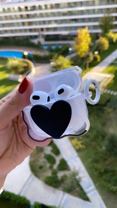 Siyah Kalpli Silikon Airpods Kılıfı