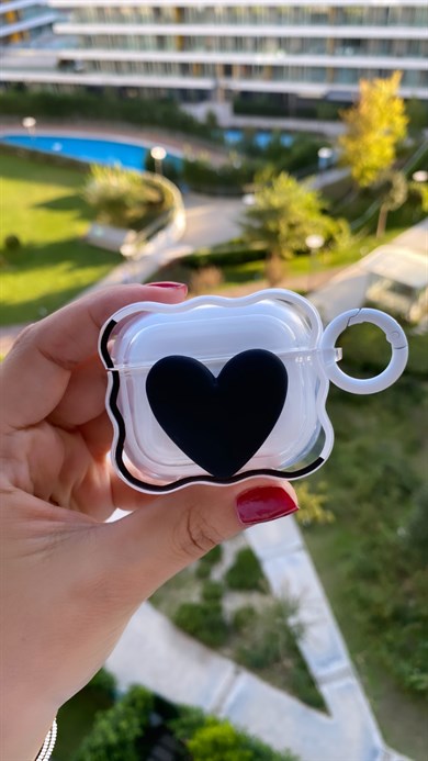 Siyah Kalpli Silikon Airpods Kılıfı