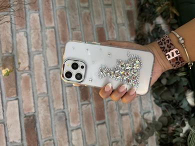 Taşlı Kedi İphone Telefon Kılıfı 