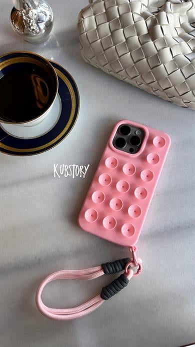 Vantuzlu İphone Telefon Kılıfı Pembe