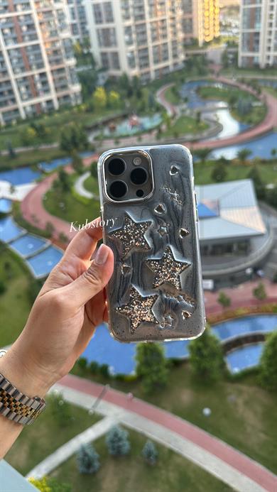 Yıldız İphone Telefon Kılıfı Gümüş