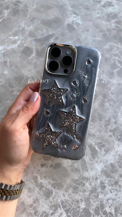 Yıldız İphone Telefon Kılıfı Gümüş