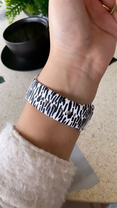 Zebra Desen Silikon Kordon
