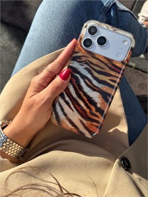 Zebra Hologram İPhone Telefon Kılıfı Kahverengi