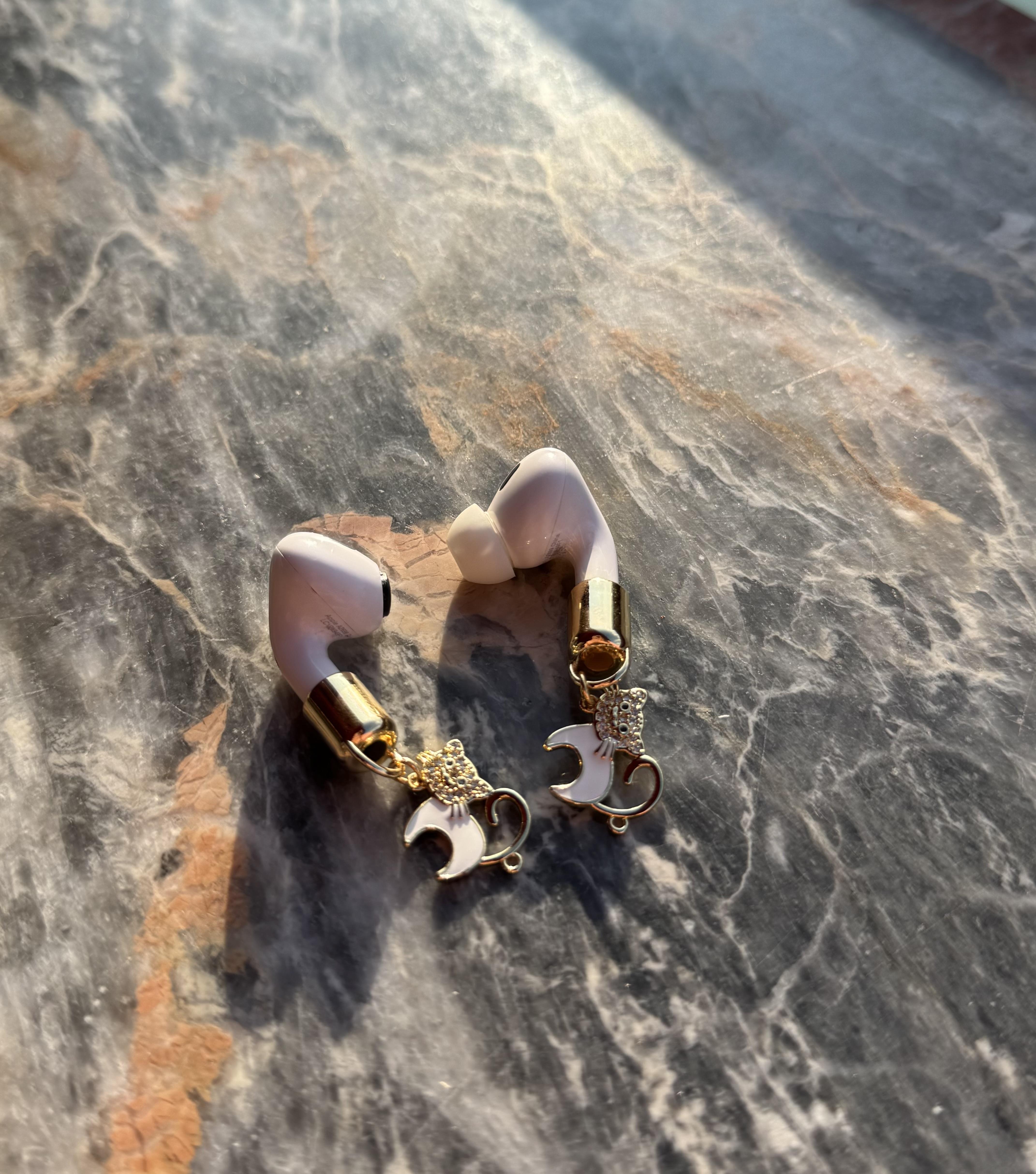 Airpods Kulaklık Charm Beyaz Kedi
