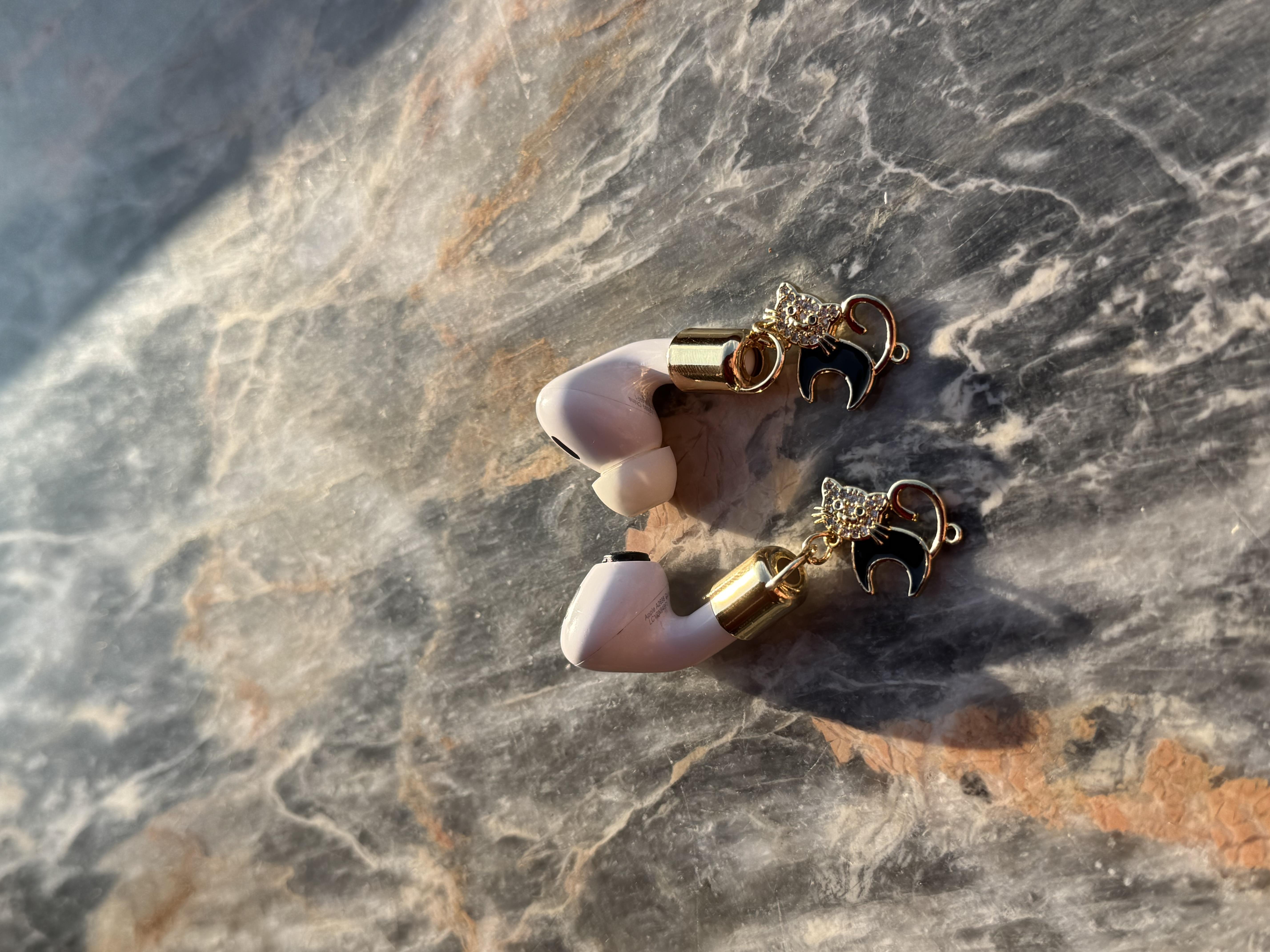 Airpods Kulaklık Charm Siyah Kedi