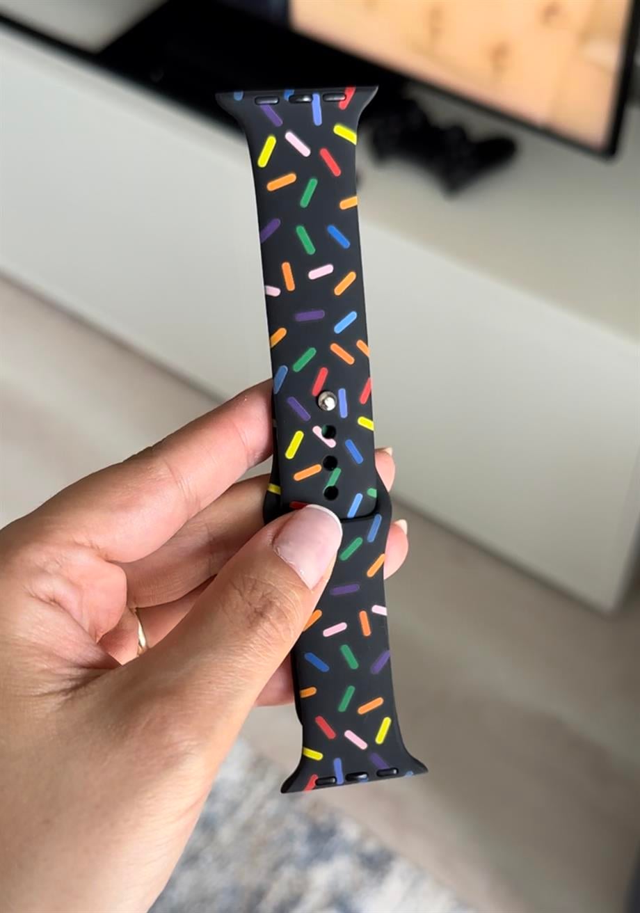 Applewatch Silikon Kordon Siyah Renkli