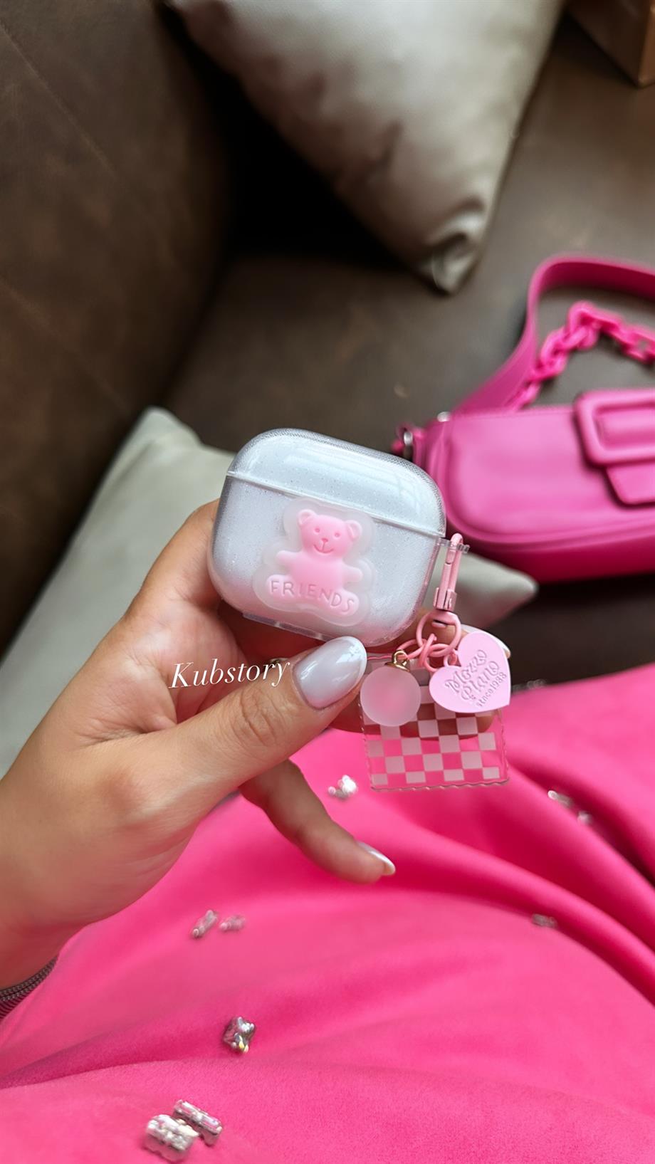 Ayıcık Friends Airpods Kılıfı Pembe