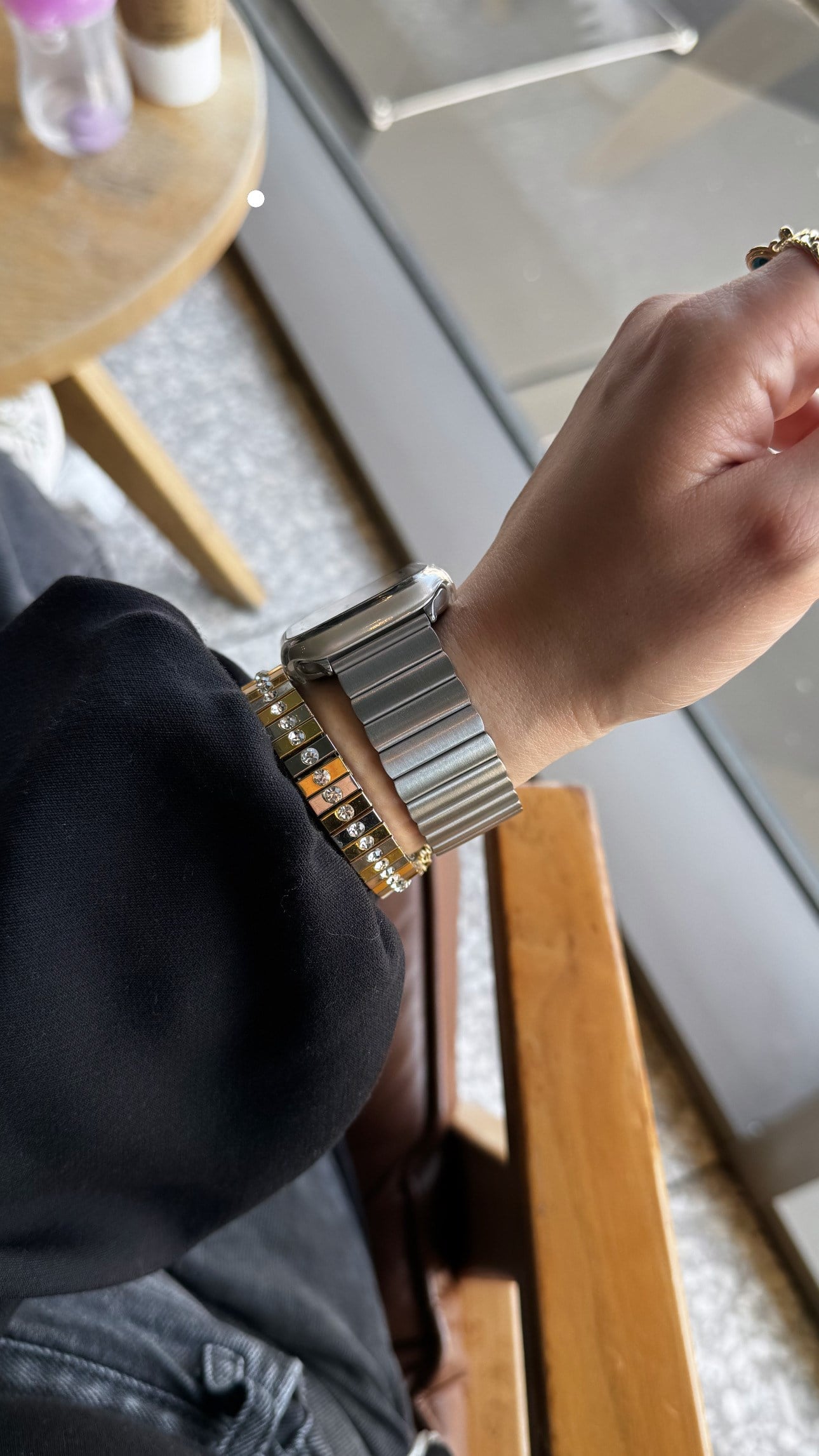 Baklalı Çelik Applewatch Kordon Gümüş