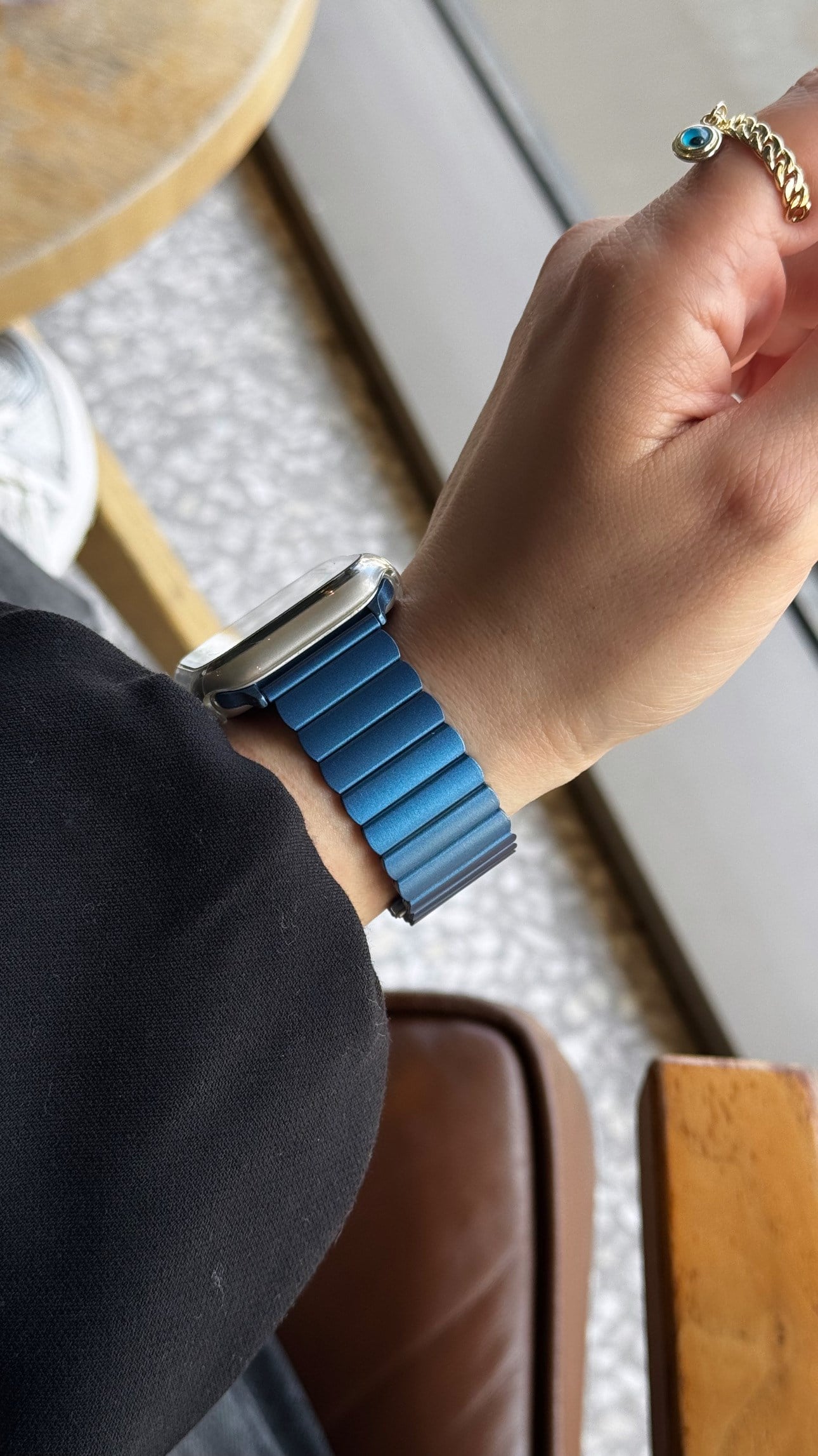 Baklalı Çelik Applewatch Kordon Lacivert