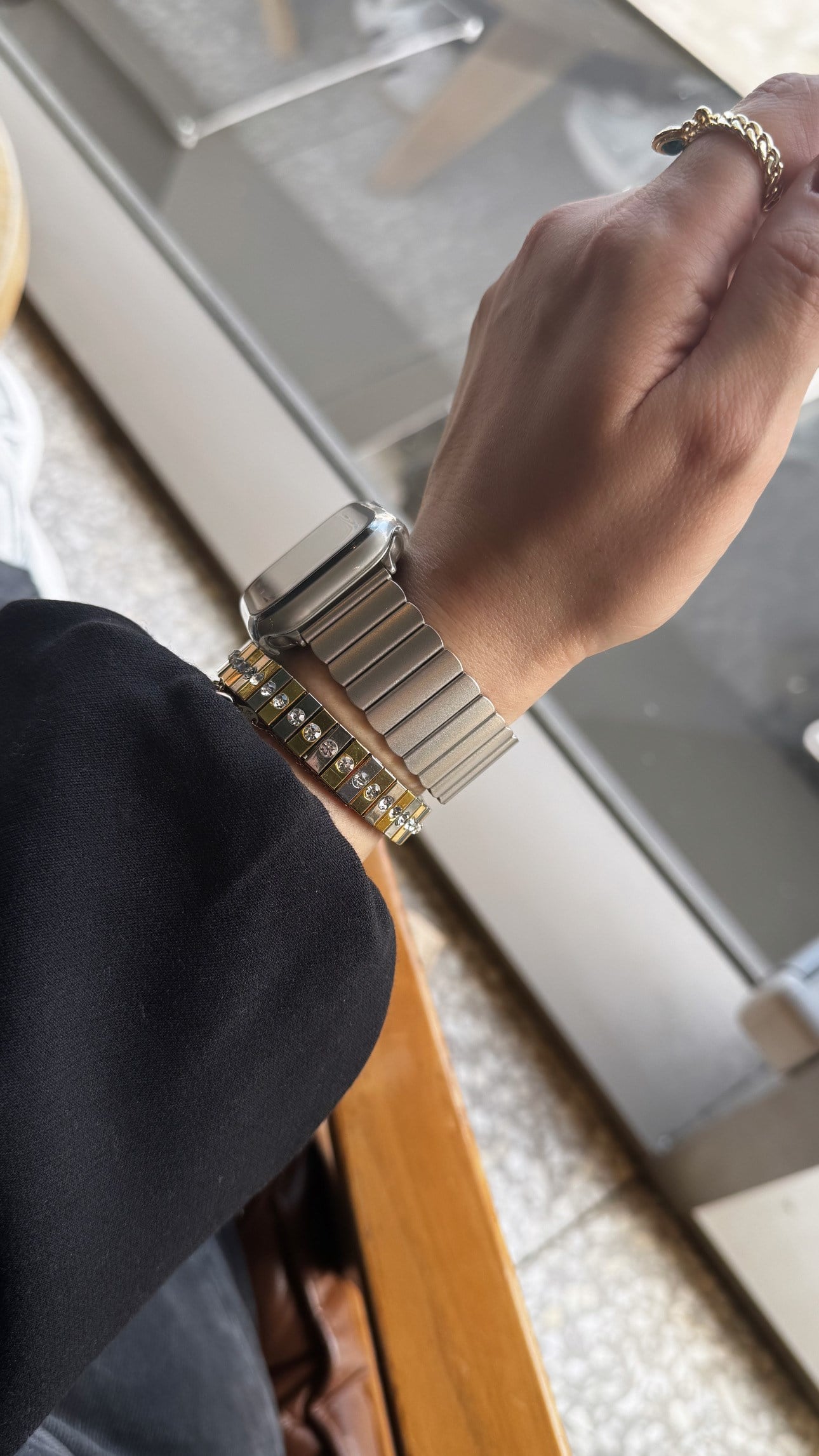 Baklalı Çelik Applewatch Kordon Yıldız Işığı