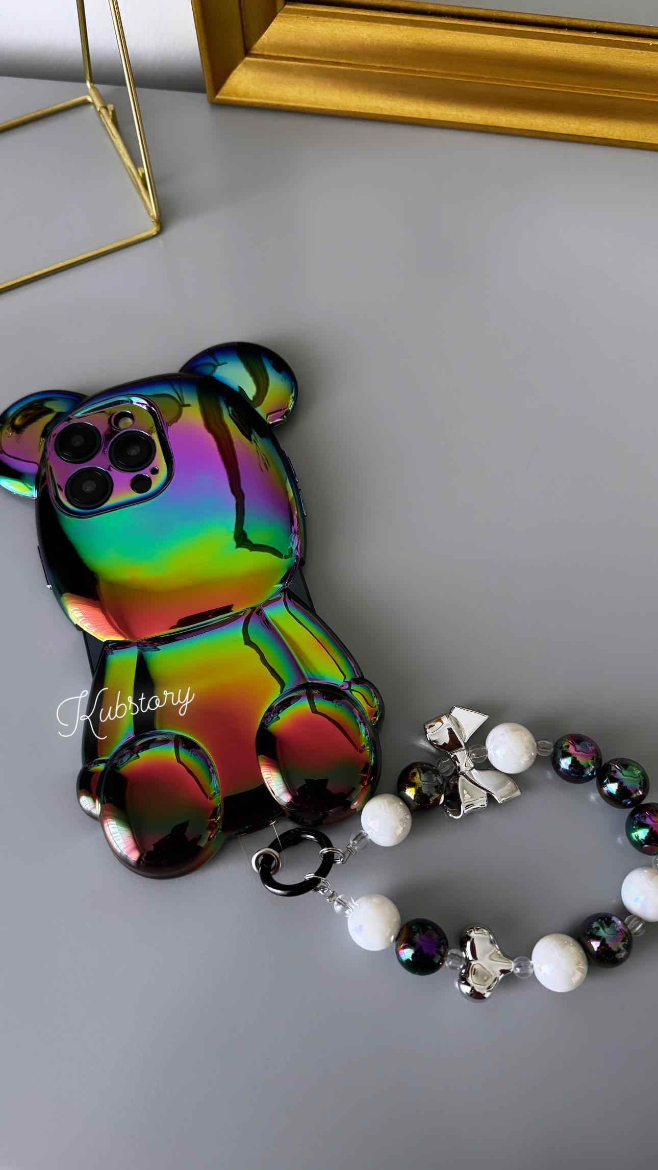 Bear Hologram Telefon Kılıfı Renkli