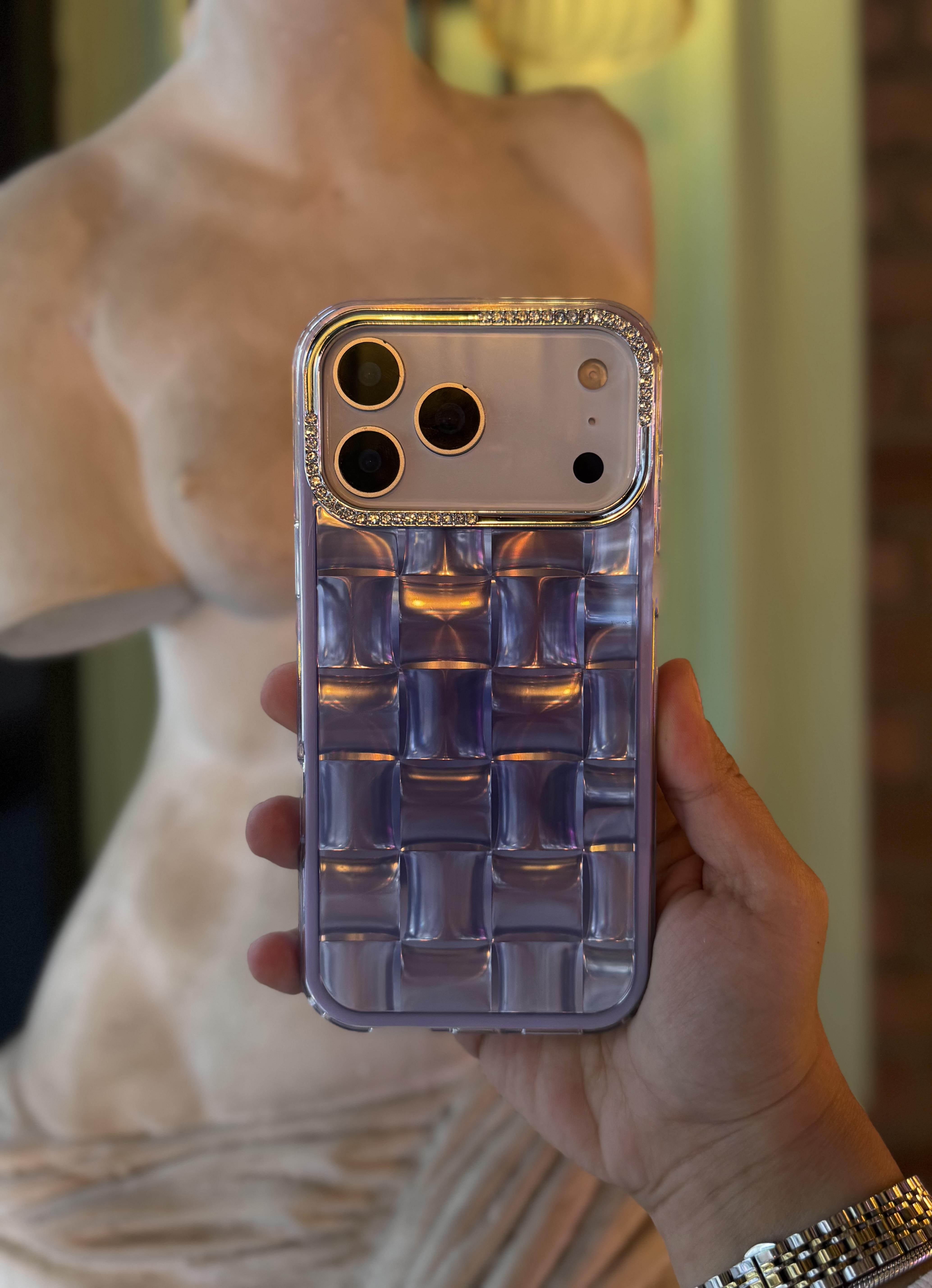 Bubble Glow İphone Telefon Kılıfı Mor