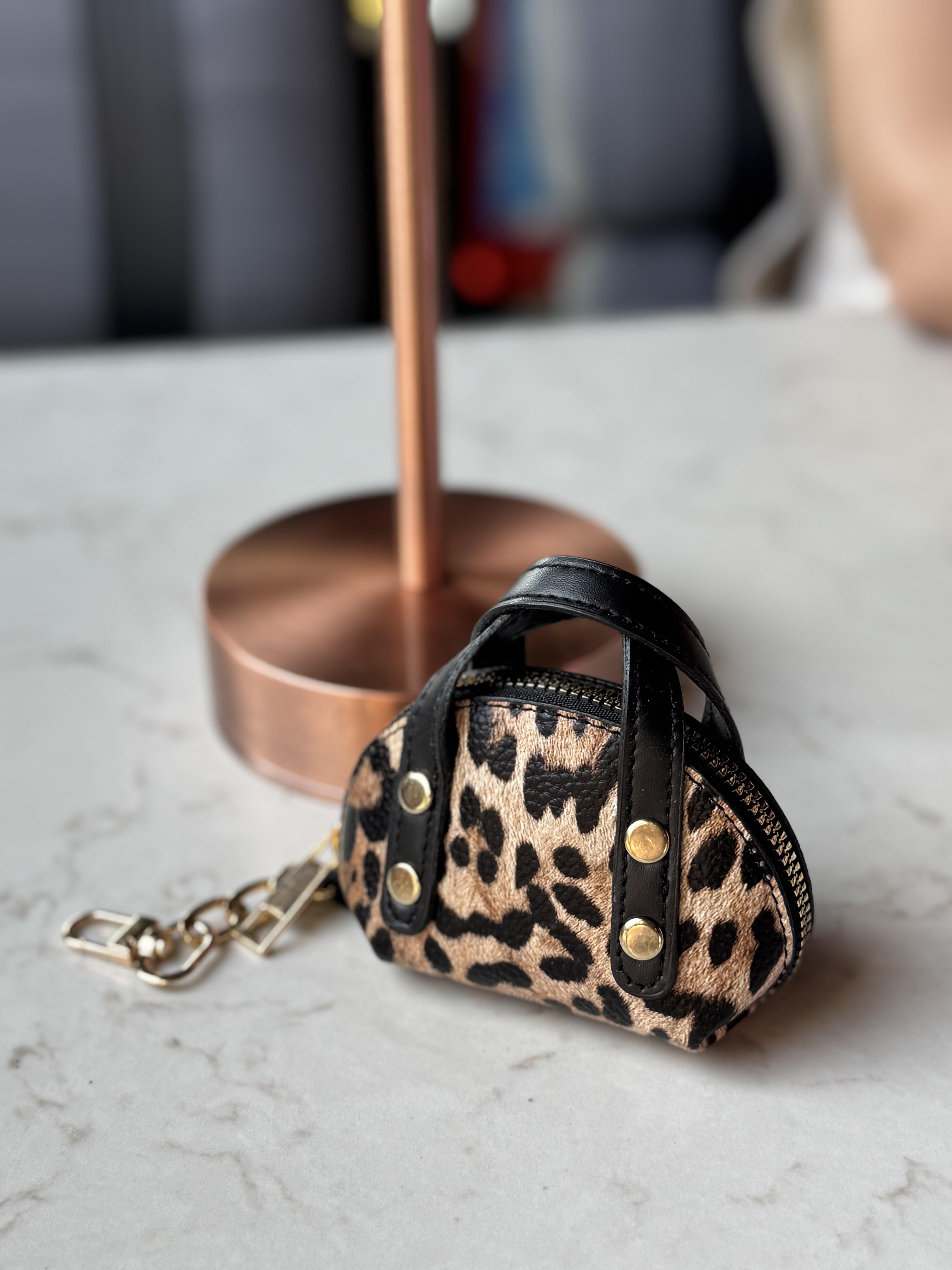 Çanta Charm Kahverengi Siyah Leopar