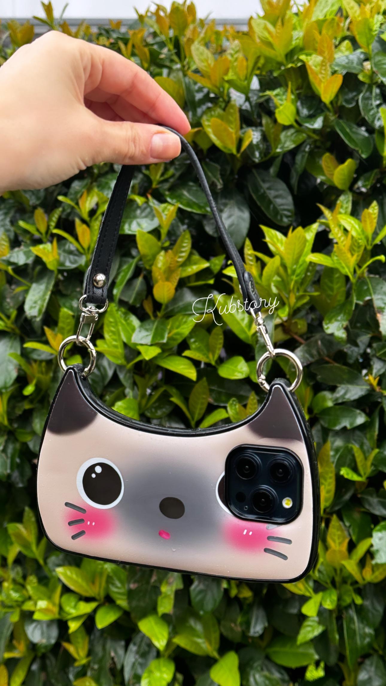 Çanta Görünümlü İphone Telefon Kılıfı Kedi