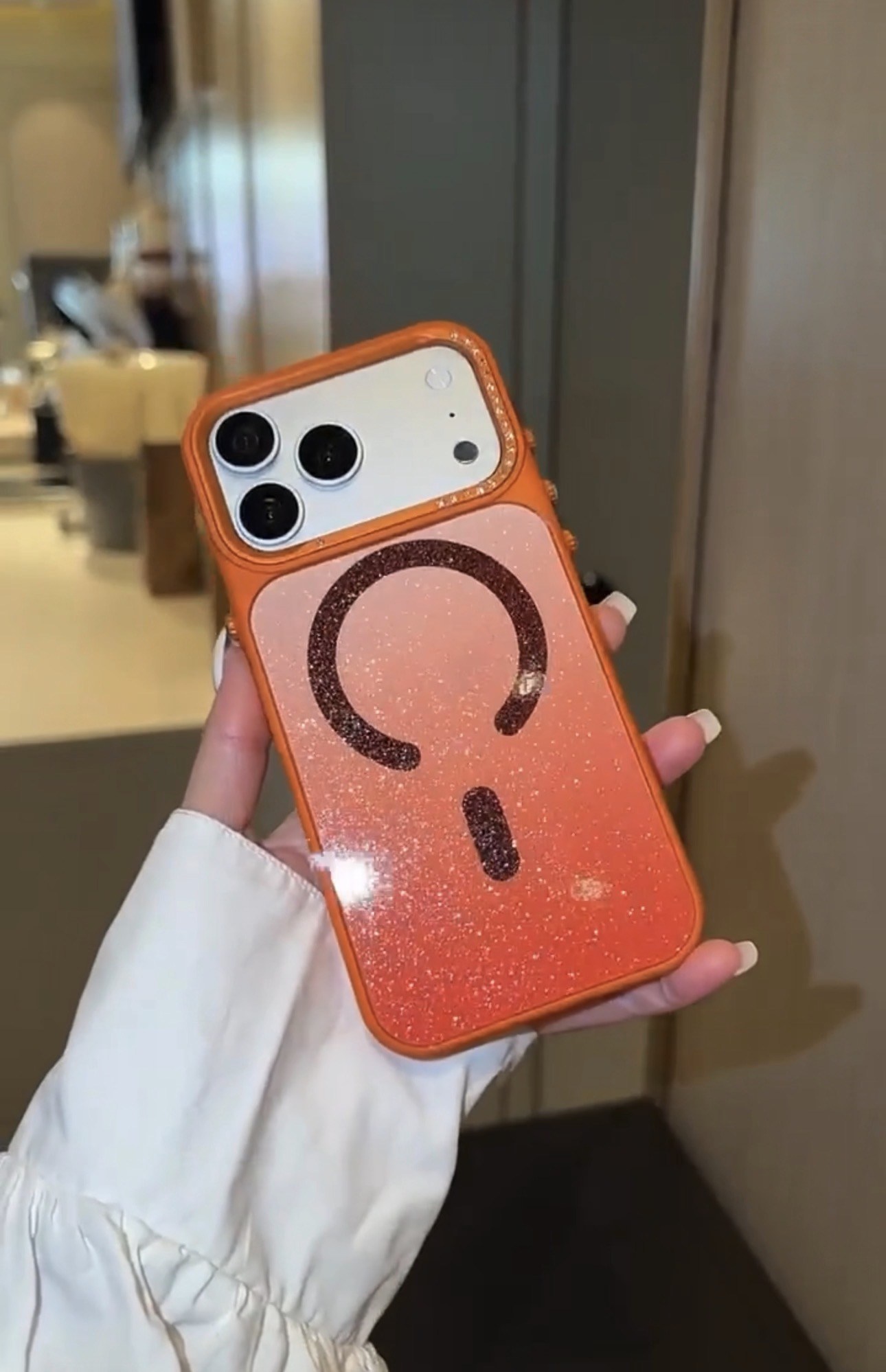 Diamond Glow iPhone Telefon Kılıfı Turuncu