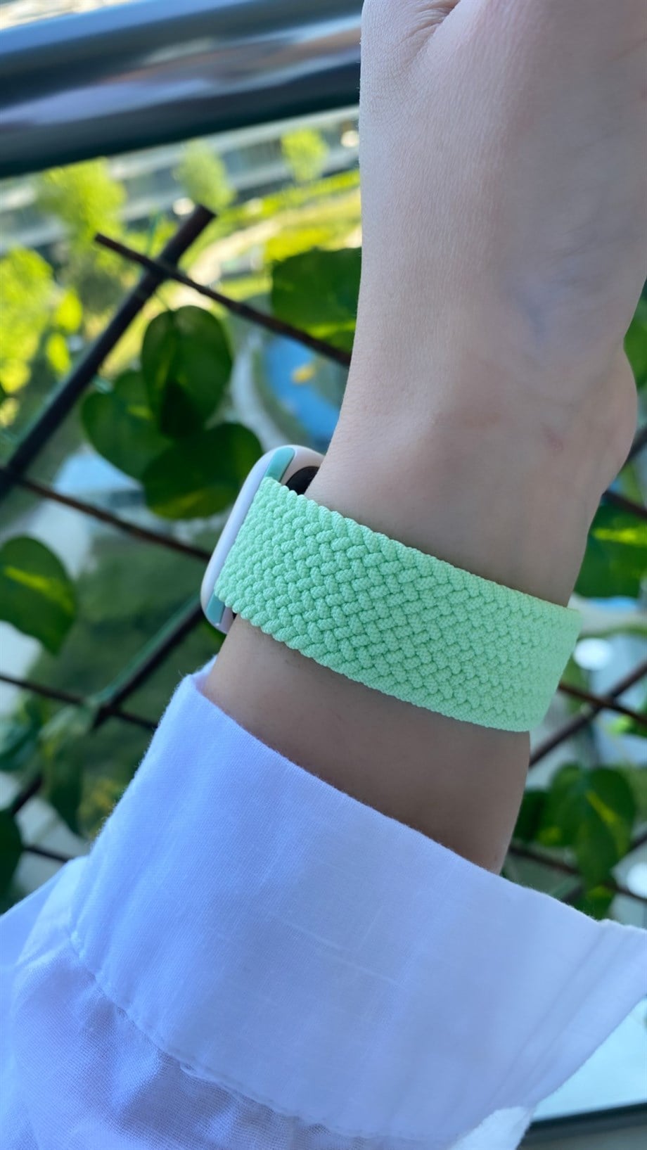 Fıstık Yeşil Örgü Loop Kordon