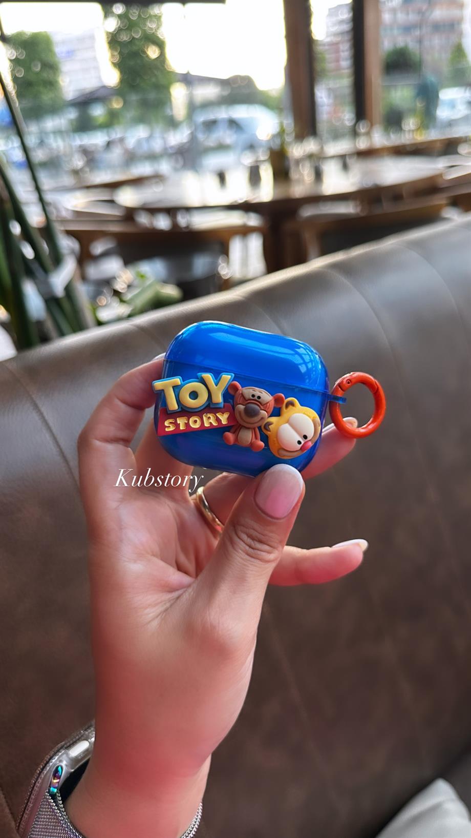 Garfield Airpods Kılıfı Mavi