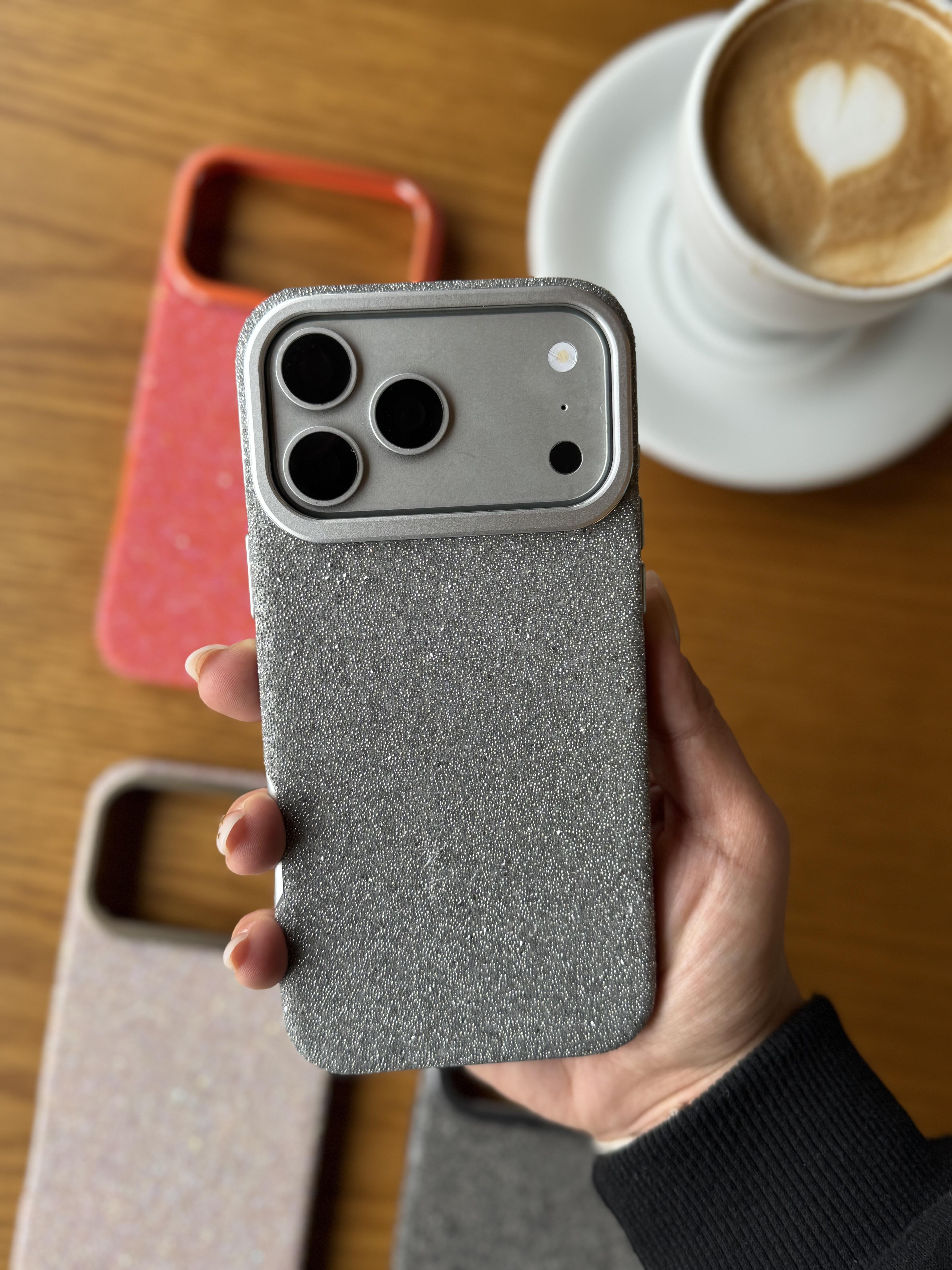 Glitter Serisi iPhone Telefon Kılıfı Gümüş