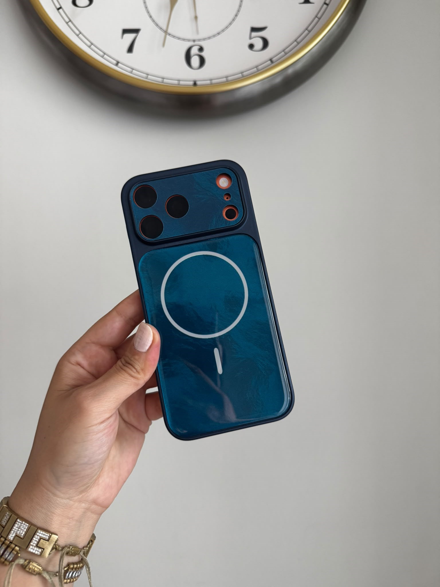 Hologram Magsafe Detaylı İphone Telefon Kılıf Lacivert