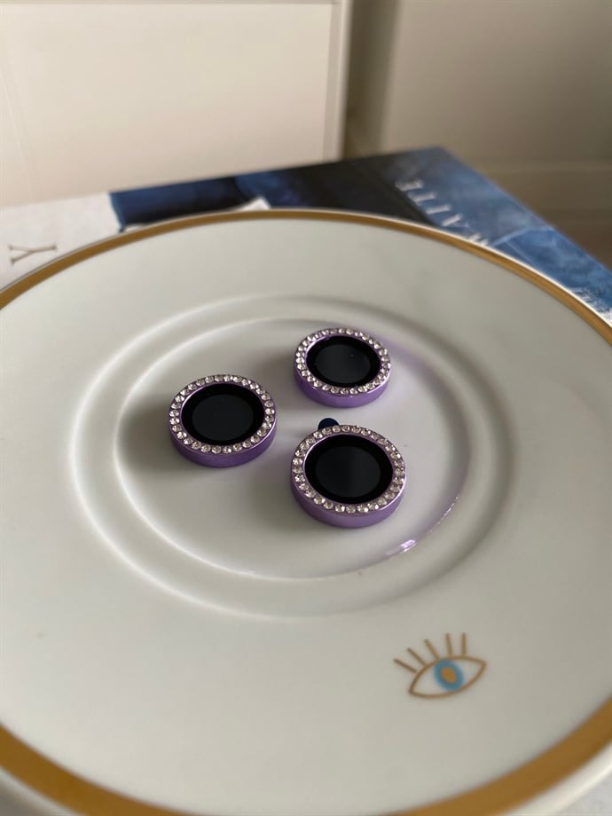 Kamera Koruyucu Lens Mor Taşlı