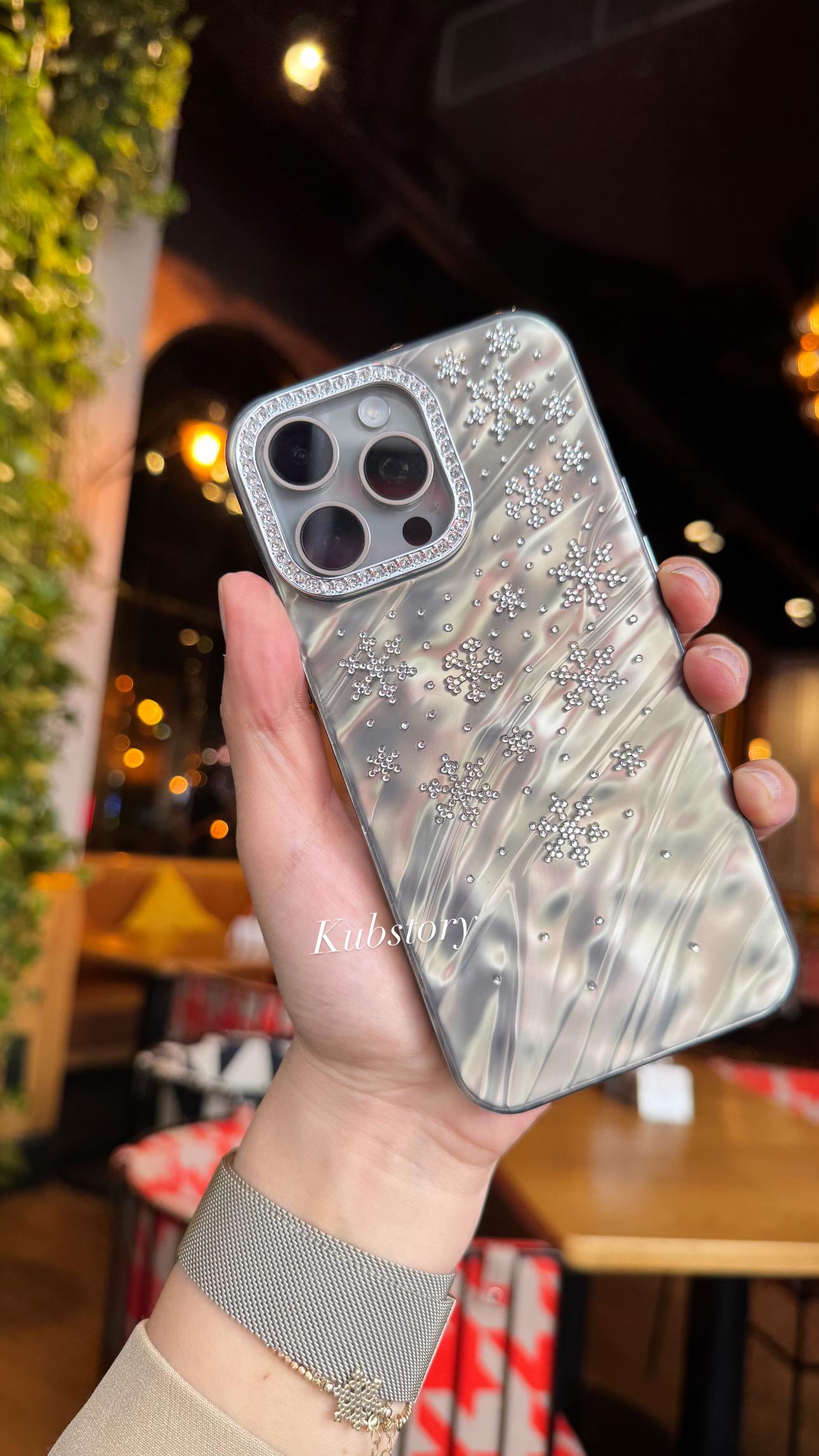 Kar Tanesi İphone Telefon Kılıfı Antrasit