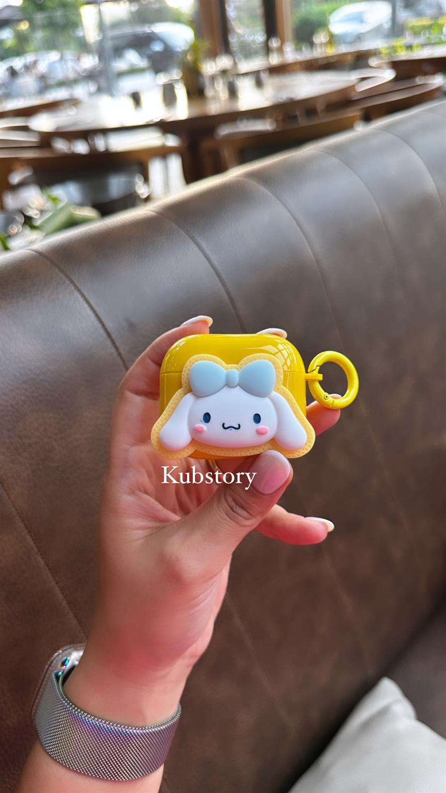 Karikatür Sevimli Tavşan Airpods Kılıfı Sarı