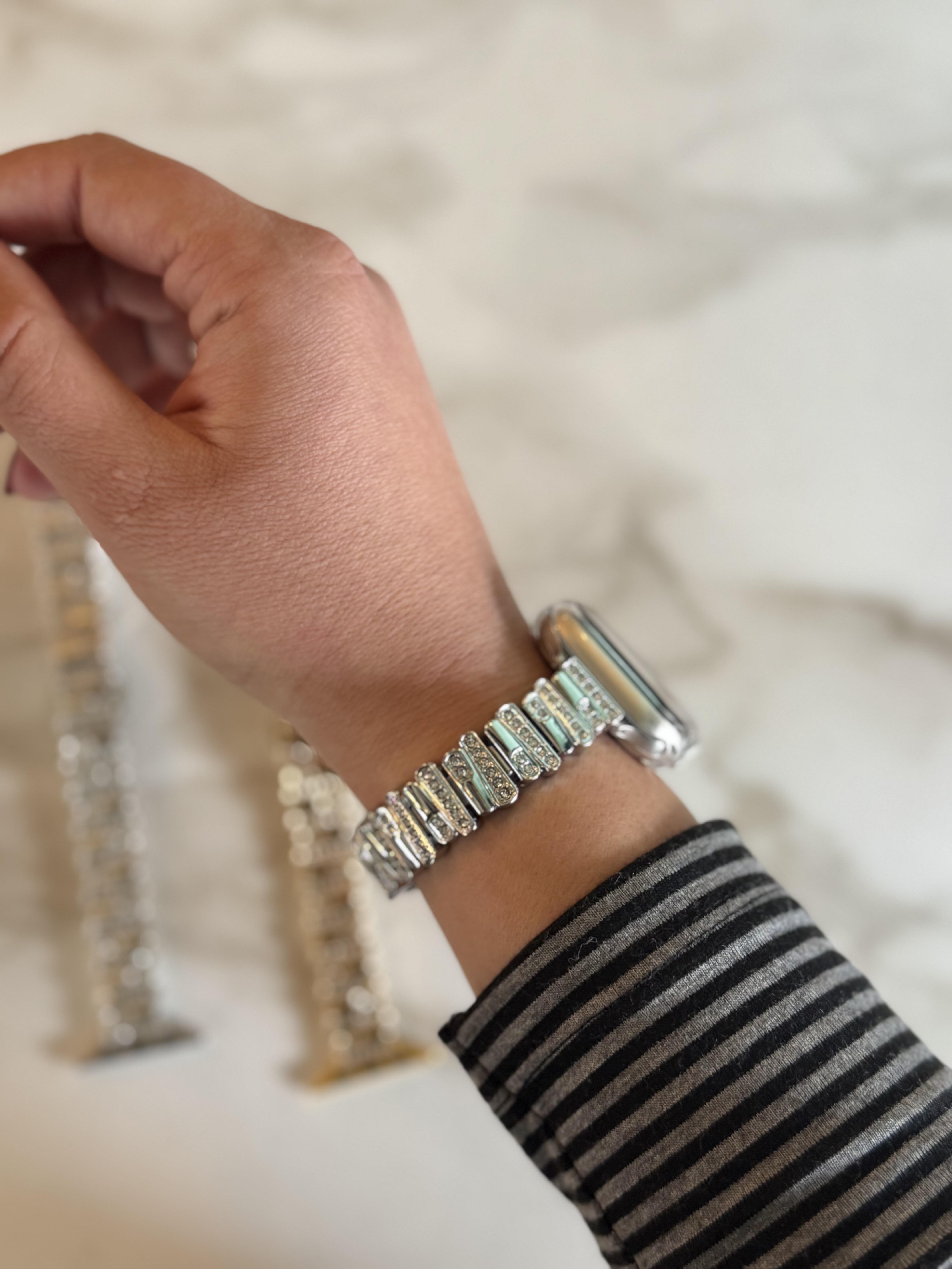 Luna Crystal Metal Kordon Gümüş