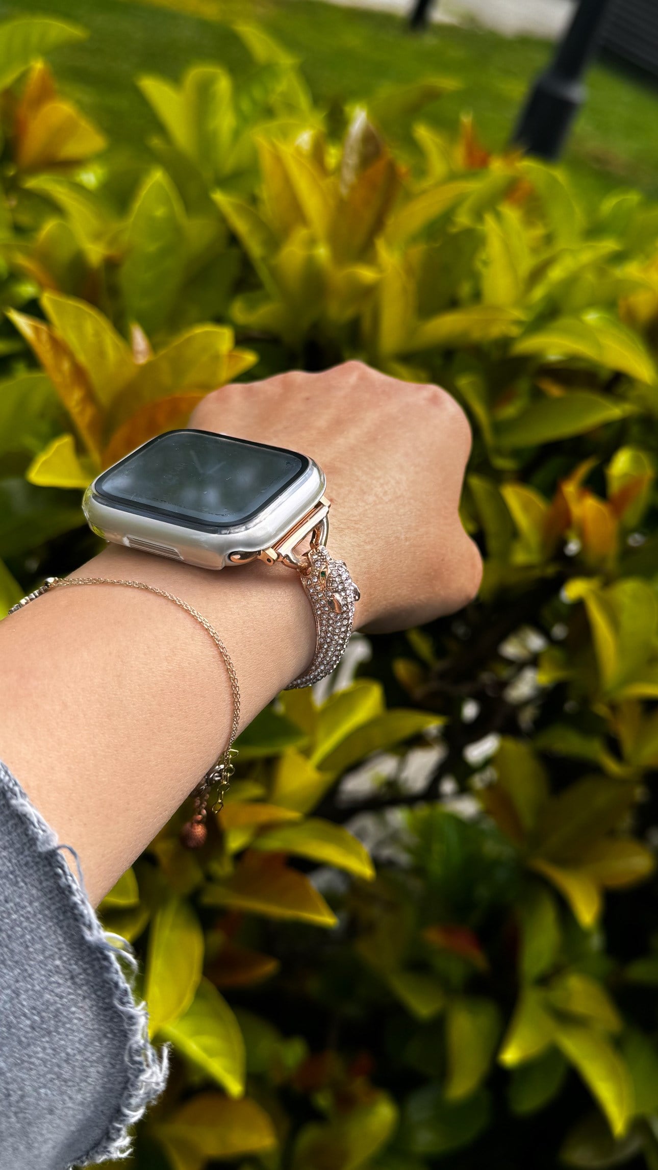 Luna Shine Taşlı Apple Watch Kordon Rose